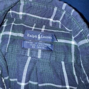 Ralph Lauren Navy and Forest Plaid Shirt